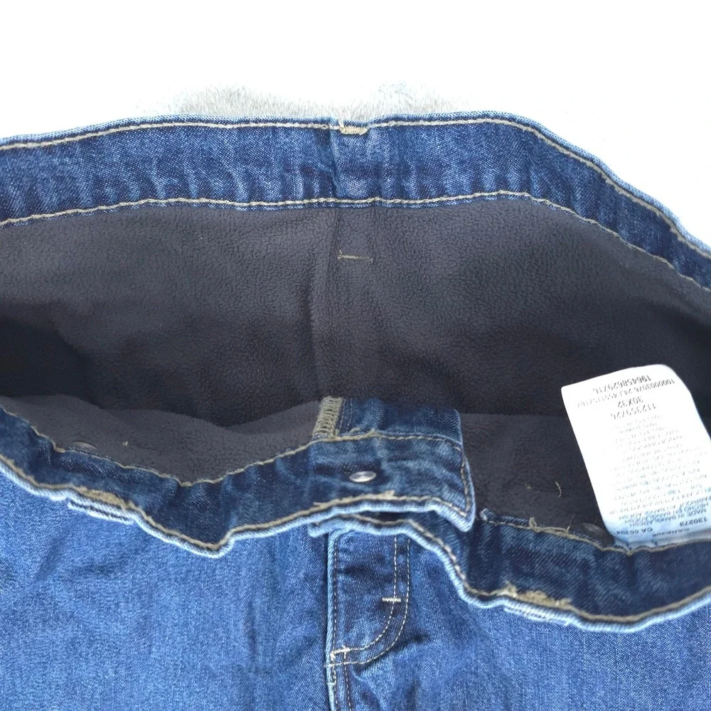 Wrangler Fleece Lined Carpenter Jeans Mens 30x32 Blue Workwear Straight Leg